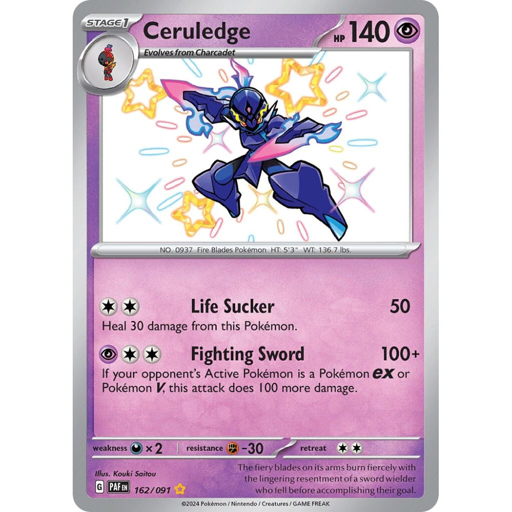 Ceruledge Shiny Rare 162/091 Pokemon Card Game Paldean Fates
