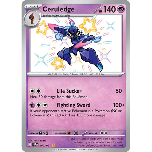 Ceruledge Shiny Rare 162/091 Pokemon Card Game Paldean Fates