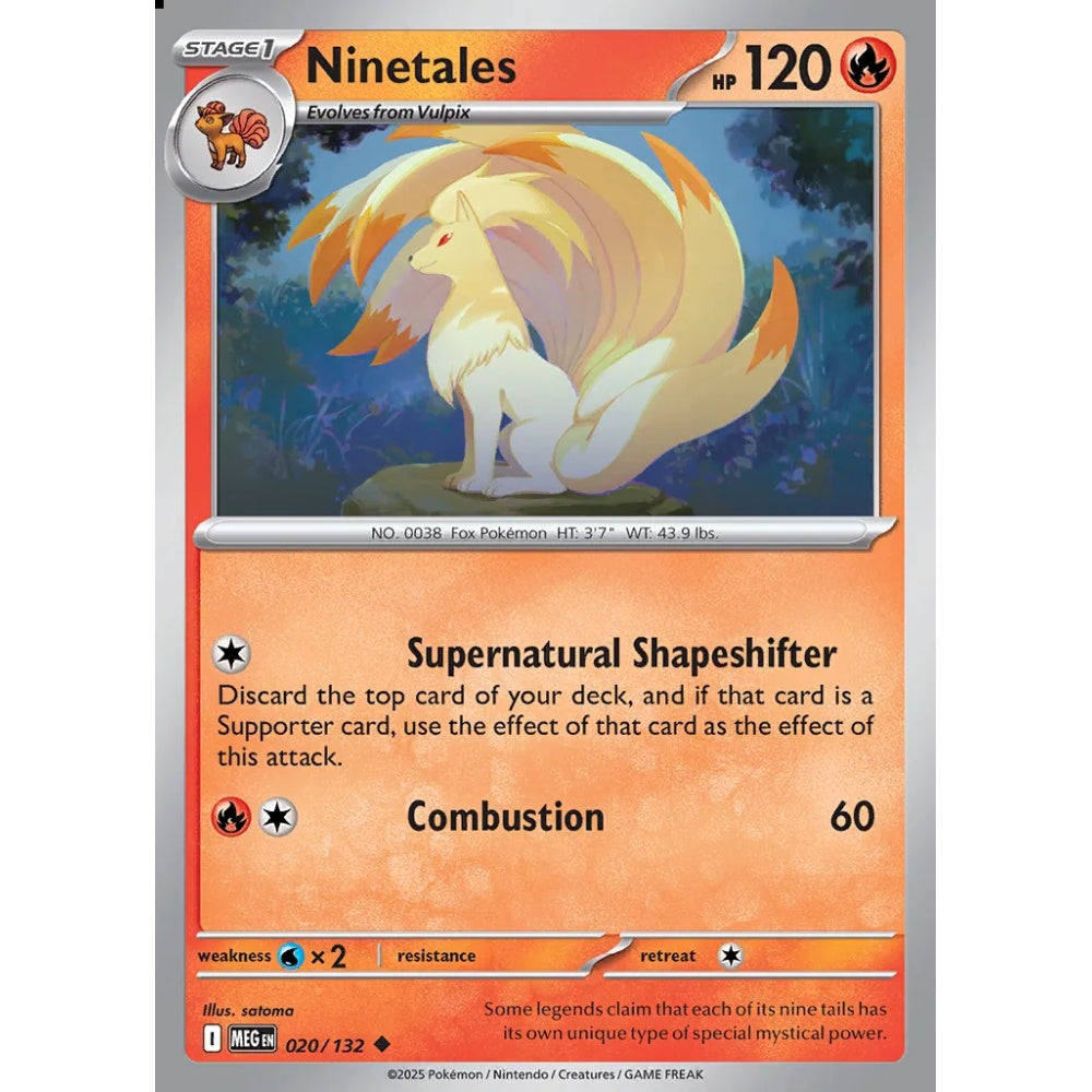 Ninetales Uncommon 020/132 Pokemon Card Game Mega Evolution