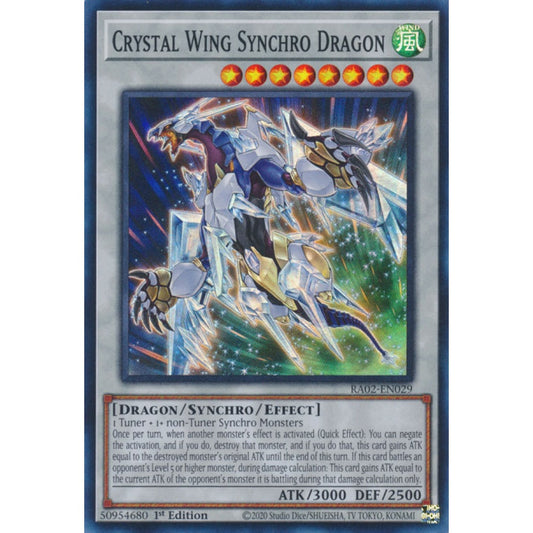 Crystal Wing Synchro Dragon RA02-EN029 Super Super Rare Yu-Gi-Oh 25th Anniversary Rarity Collection II in Art
