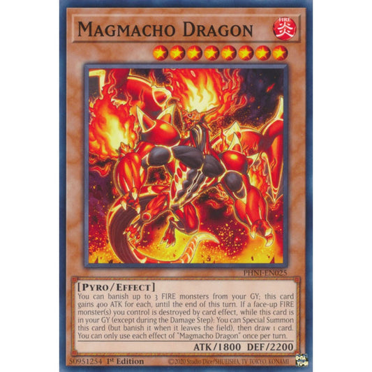 Magmacho Dragon PHNI-EN025 Common Common Yu-Gi-Oh Phantom Nightmare in Art