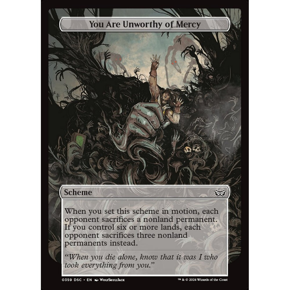 You Are Unworthy of Mercy, 359, common, Magic: The Gathering, Duskmourn: House of Horror