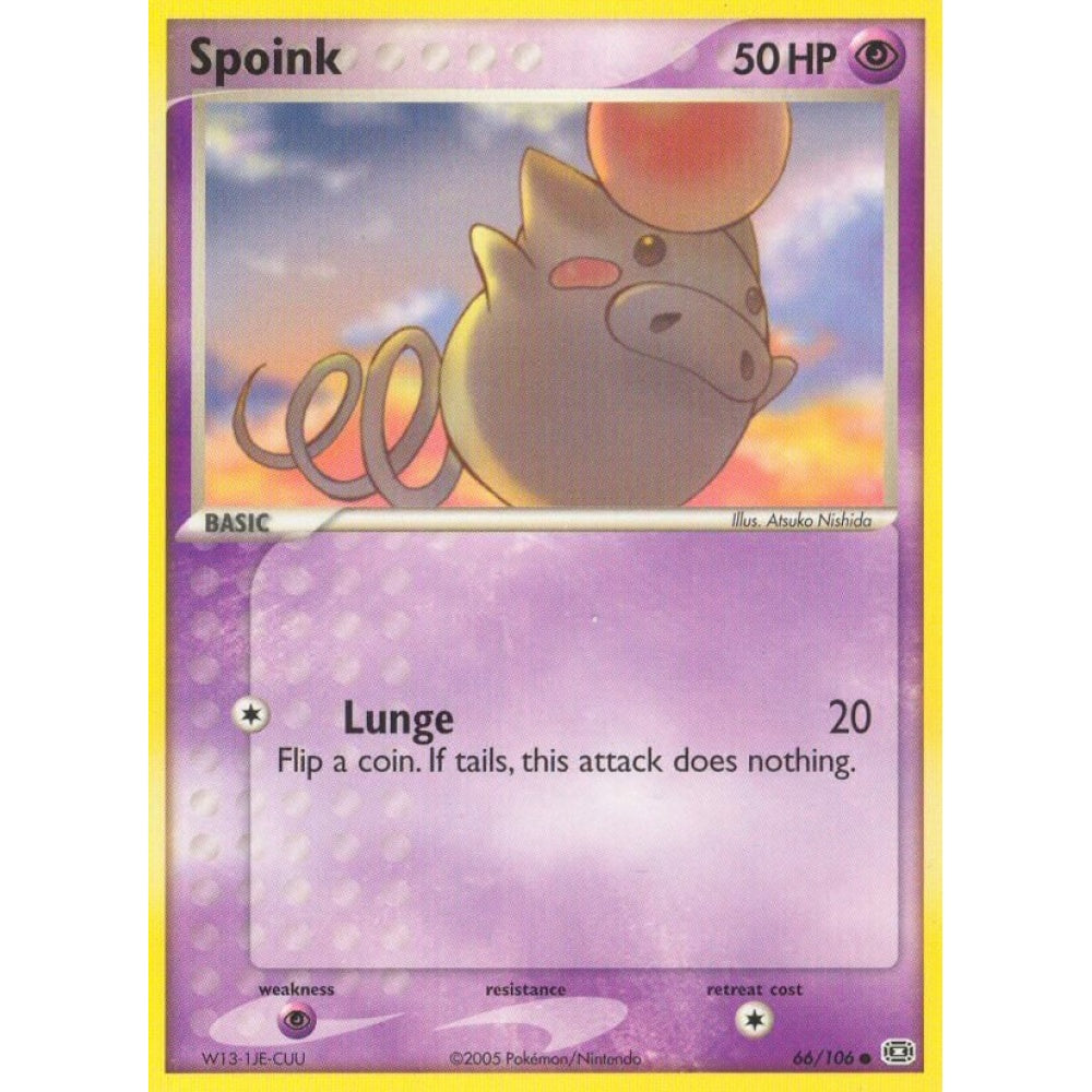 Spoink Common 66/106 Pokemon Card Game EX Emerald