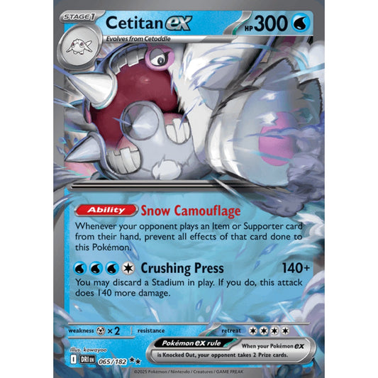 Cetitan ex Double Rare 065/182 Pokemon Card Game Destined Rivals