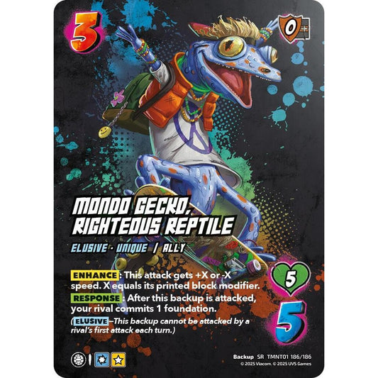 Mondo Gecko, Righteous Reptile 186/186 TMNT01 Universus Teenage Mutant Ninja Turtles Backup SR