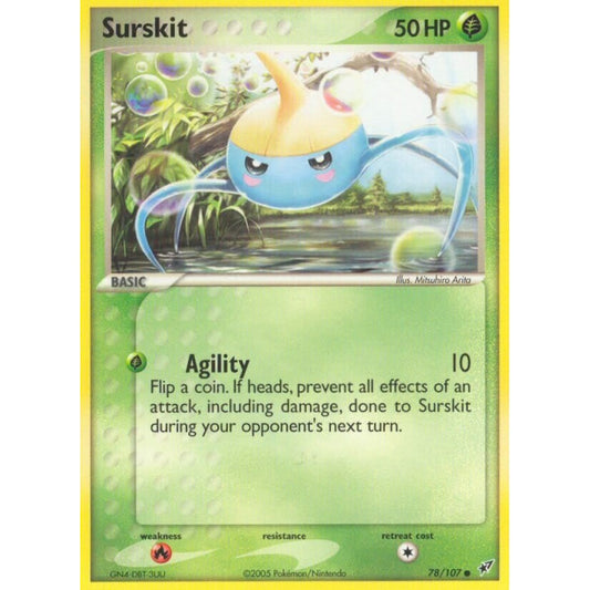 Surskit Common 78/107 Pokemon Card Game EX Deoxys