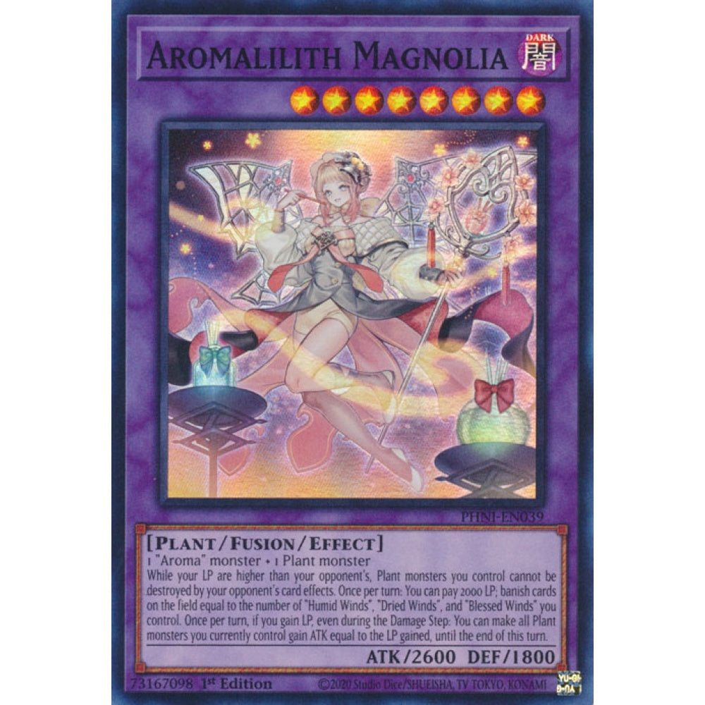 Aromalilith Magnolia PHNI-EN039 Super Super Rare Yu-Gi-Oh Phantom Nightmare in Art