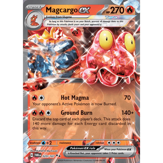 Magcargo ex Double Rare 029/167 Pokemon Card Game Twilight Masquerade