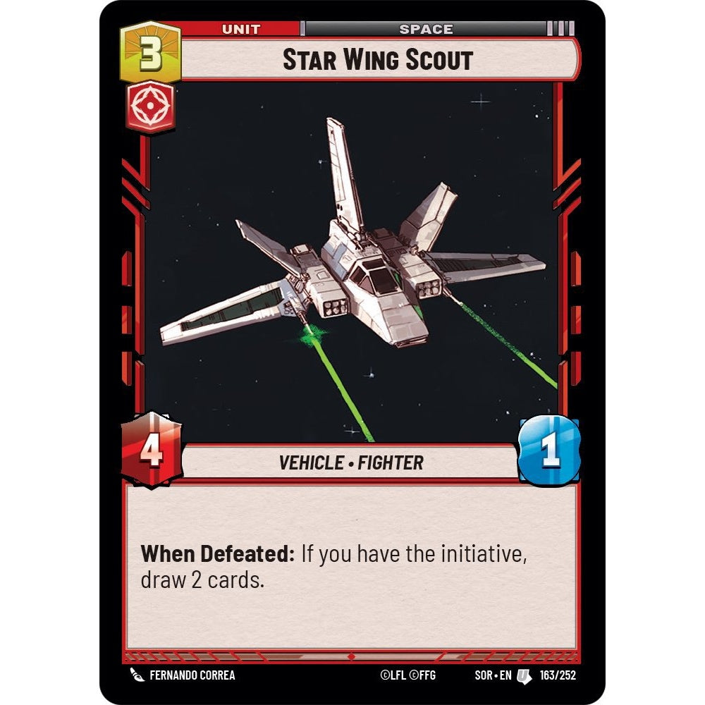 Star Wing Scout, 163, U, Star Wars Unlimited, Sparks Of Rebellion