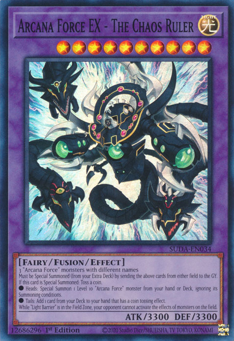 Arcana Force EX - The Chaos Ruler SUDA-EN034 Super Super Rare Yu-Gi-Oh Supreme Darkness in Art