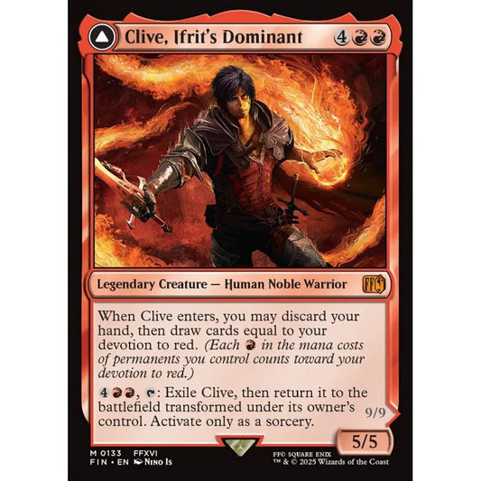Clive, Ifrit's Dominant // Ifrit, Warden of Inferno mythic 133 Magic the Gathering Final Fantasy