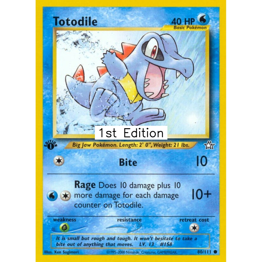 Totodile Common 80/111 Pokemon Card Game Neo Genesis
