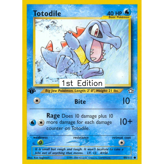 Totodile Common 80/111 Pokemon Card Game Neo Genesis