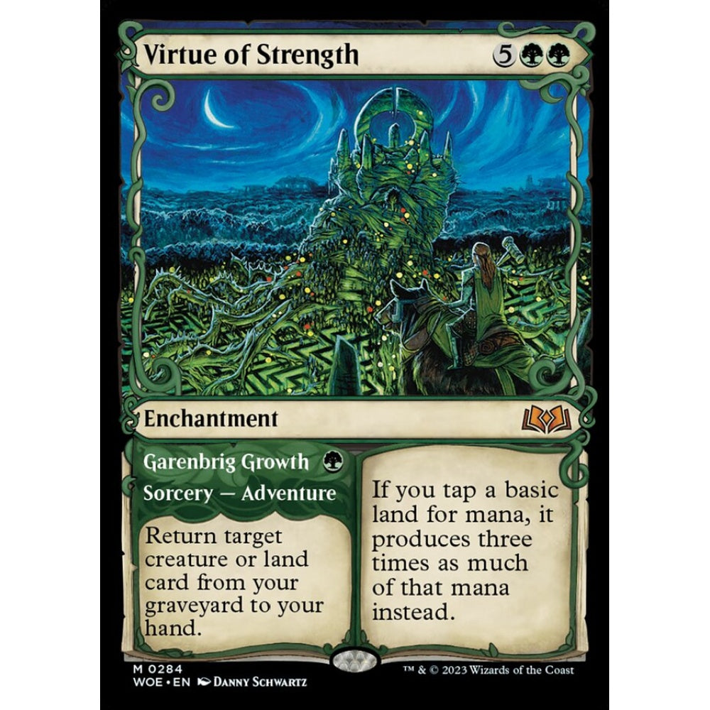 Virtue of Strength // Garenbrig Growth, mythic, 284, Magic the Gathering, Wilds of Eldraine