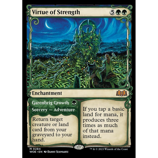 Virtue of Strength // Garenbrig Growth, mythic, 284, Magic the Gathering, Wilds of Eldraine