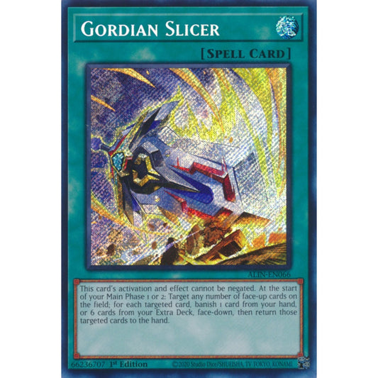 Gordian Slicer ALIN-EN066 Secret Secret Rare Yu-Gi-Oh Alliance Insight in Art