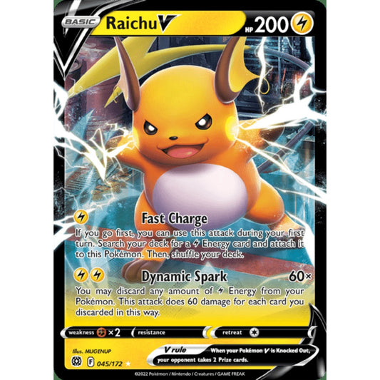 Raichu V Double Rare 045/172 Pokemon Card Game Brilliant Stars