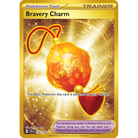 Bravery Charm Hyper Rare 175/142 Pokemon Card Game Stellar Crown