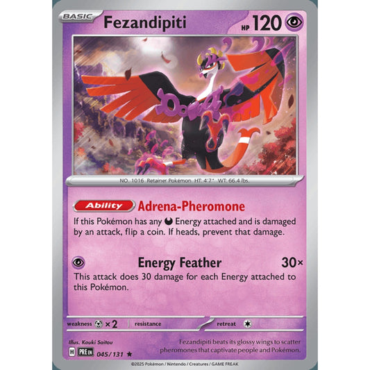 Fezandipiti Rare 045/131 Pokemon Card Game Prismatic Evolutions