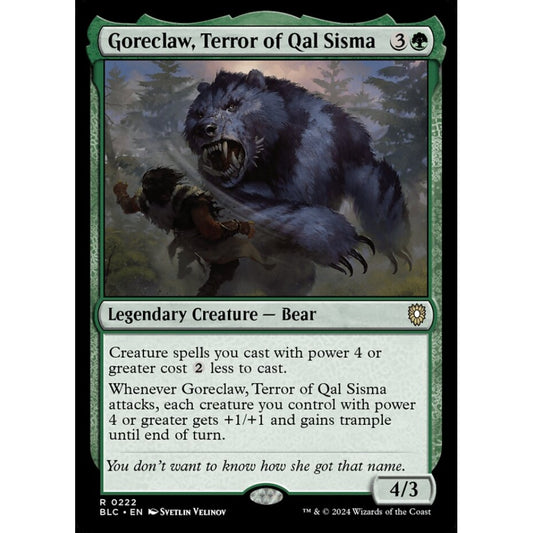 Goreclaw, Terror of Qal Sisma, 222, rare, Magic: The Gathering, Bloomburrow