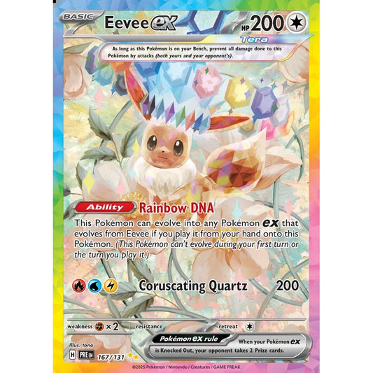 Eevee ex Special Illustration Rare 167/131 Pokemon Card Game Prismatic Evolutions