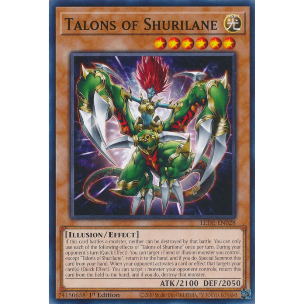Talons of Shurilane, LEDE-EN028, Common, Yu-Gi-Oh!, Legacy of Destruction