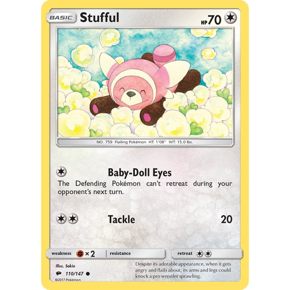 Stufful Common 110/147 Pokemon Card Game Burning Shadows