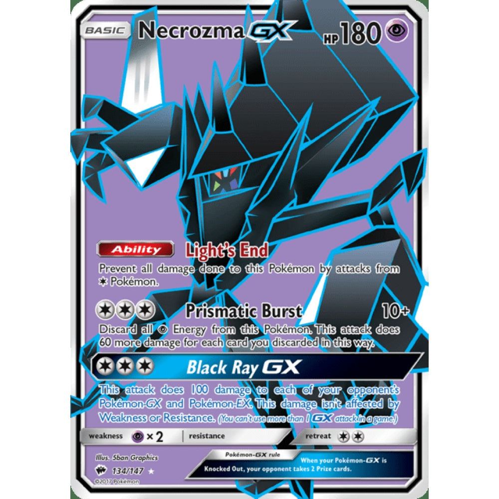 Necrozma-GX Full Art 134/147 Pokemon Card Game Burning Shadows