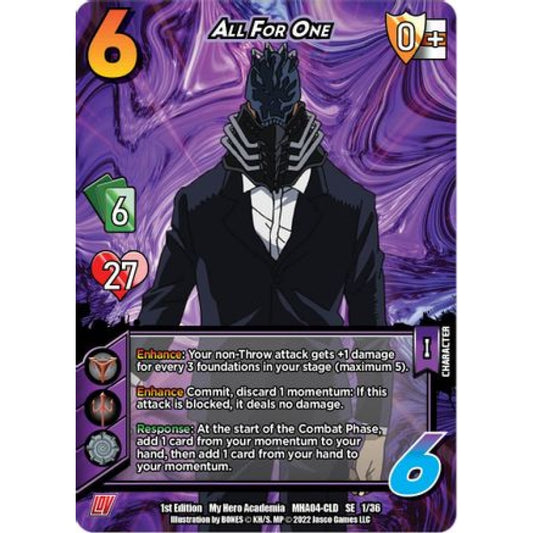 All For One, 1/36, SE, UniVersus, MHA04 League of Villains
