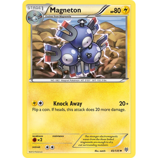 Magneton Uncommon 45/135 Pokemon Card Game Plasma Storm