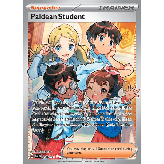 Paldean Student Full Art 230/091 Pokemon Card Game Paldean Fates