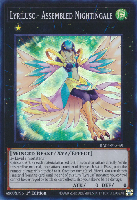 Lyrilusc - Assembled Nightingale RA04-EN069 Collector's Rare Collector's Rare Yu-Gi-Oh Quarter Century Stampede in Art