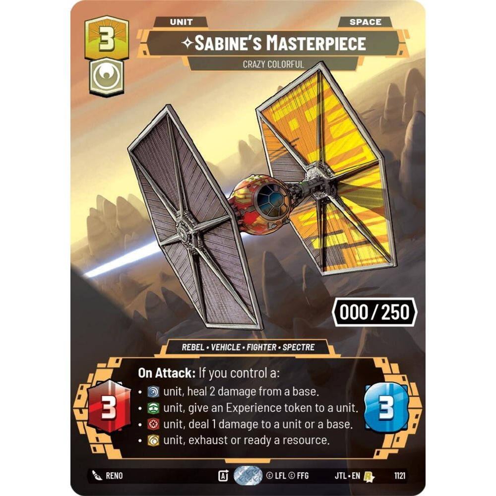 Sabine's Masterpiece, R, JTL 1121) Prestige Serialized, Star Wars Unlimited