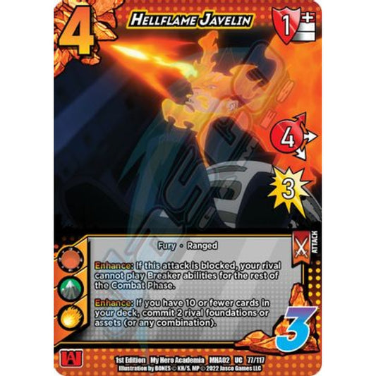 Hellflame Javelin, 77/117, UC, UniVersus, MHA02 Crimson Rampage