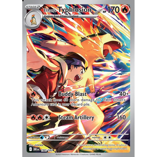 Ethan's Typhlosion Illustration Rare 190/182 Pokemon Card Game Destined Rivals