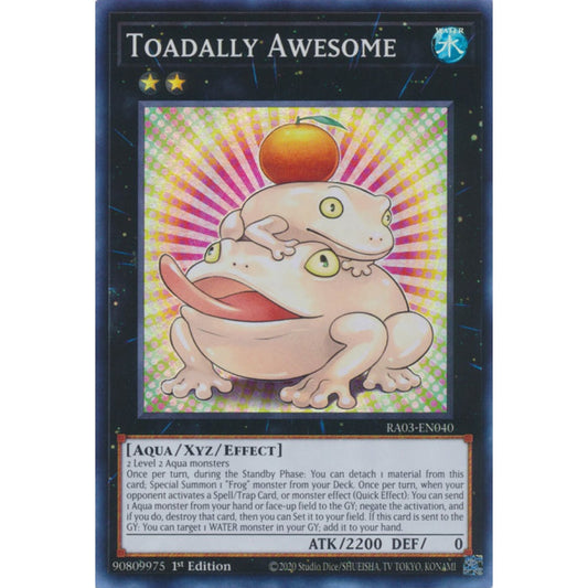 Toadally Awesome RA03-EN040 QCR Quarter Century Secret Rare Yu-Gi-Oh Quarter Century Bonanza in Art