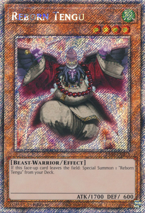 Reborn Tengu RA03-EN251 Platinum Platinum Secret Rare Yu-Gi-Oh Quarter Century Bonanza in Art