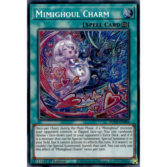 Mimighoul Charm ROTA-EN096 QCR Quarter Century Secret Rare Yu-Gi-Oh Rage of the Abyss in Art