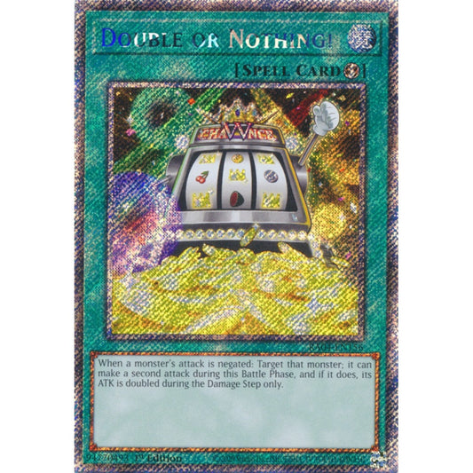Double or Nothing! RA04-EN156 Platinum Platinum Secret Rare Yu-Gi-Oh Quarter Century Stampede in Art