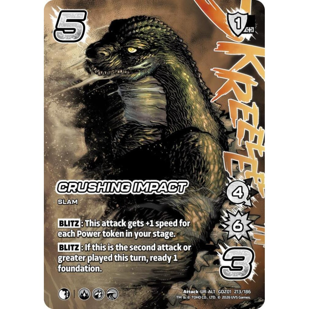 Crushing Impact  GDZ01 213/186 GDZ01 Universus Godzilla: Reign of Kaiju Attack UR-ALT
