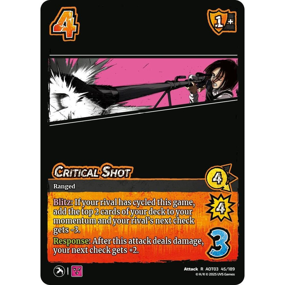 Critical Shot 45/189 AOT03 Universus Attack on Titan: Apocalypse Attack R