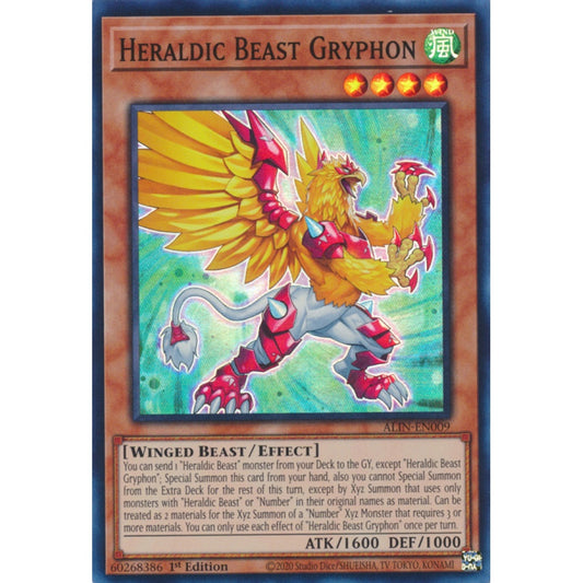 Heraldic Beast Gryphon ALIN-EN009 Super Super Rare Yu-Gi-Oh Alliance Insight in Art