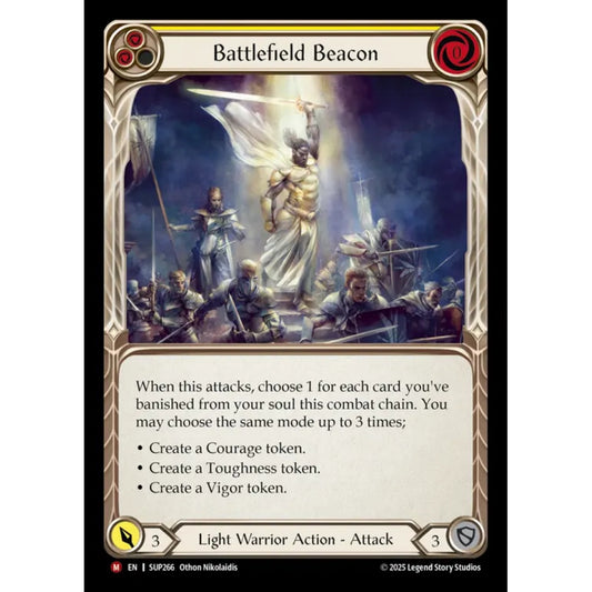 Battlefield Beacon SUP266-RF Majestic Flesh & Blood Trading Card Game Super Slam in Rainbow Foil Art