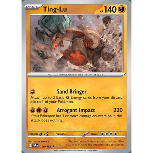 Ting-Lu Rare 109/182 Pokemon Card Game Paradox Rift