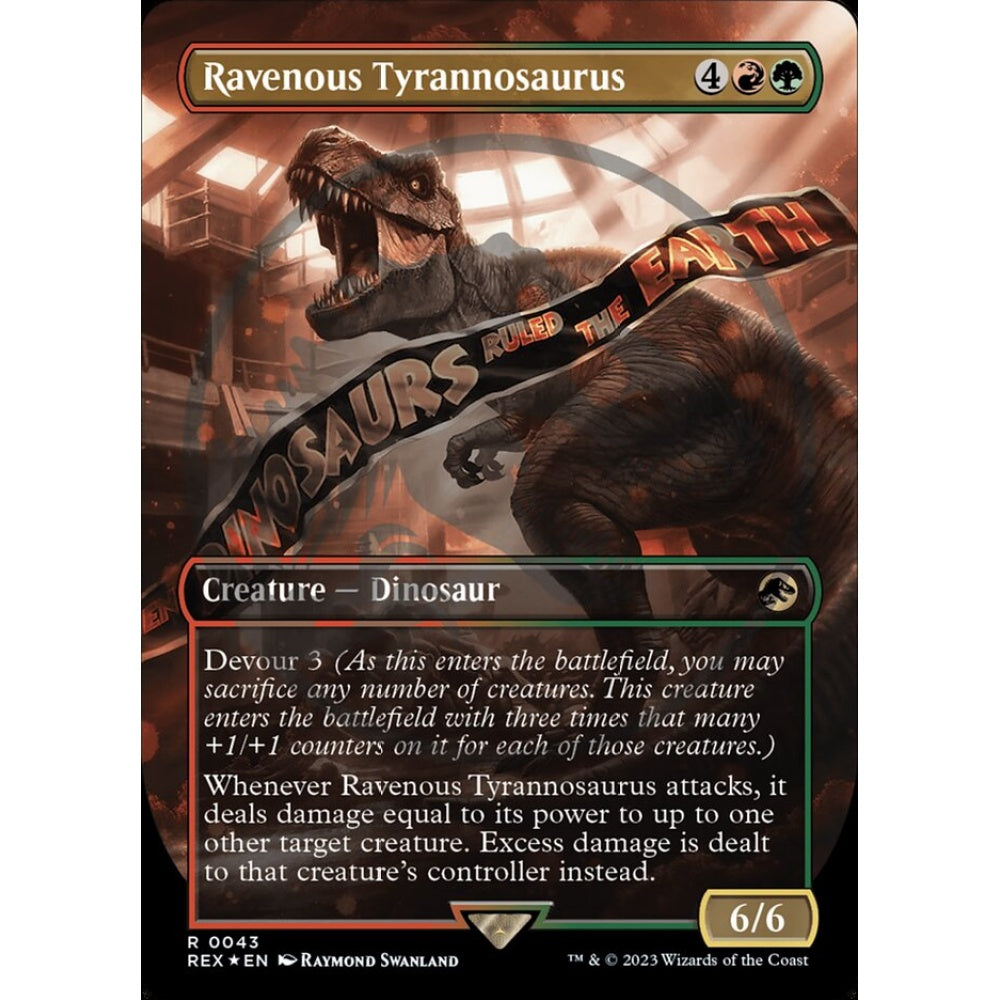 Ravenous Tyrannosaurus, rare, 43, Magic the Gathering, Jurassic World Collection