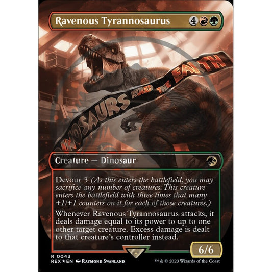 Ravenous Tyrannosaurus, rare, 43, Magic the Gathering, Jurassic World Collection