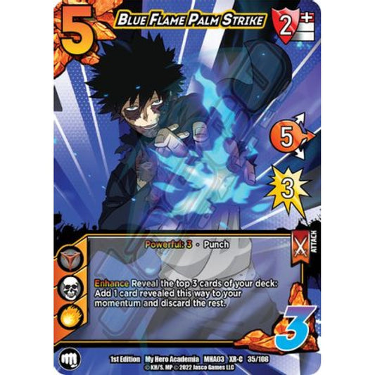 Blue Flame Palm Strike, 35/108, XR-C, UniVersus, MHA03 Heroes Clash