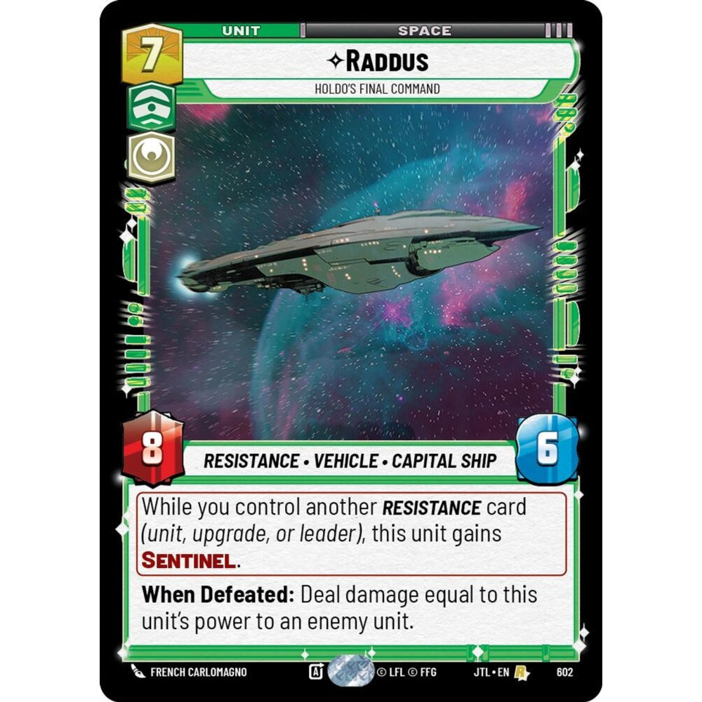 Raddus, R, JTL 602) Foil, Star Wars Unlimited