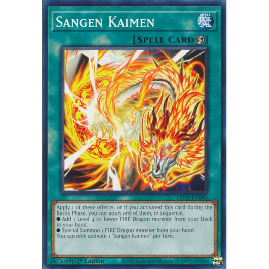 Sangen Kaimen, LEDE-EN060, Common, Yu-Gi-Oh!, Legacy of Destruction