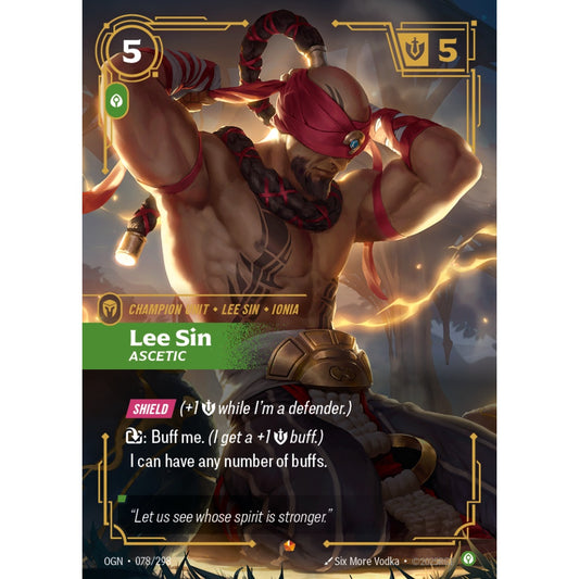 Lee Sin, Ascetic OGN-078/298 Riftbound Card Game Origins Epic